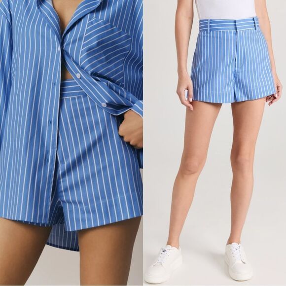 NWT Reformation Willow Shorts in Tribute Stripe blue - Picture 1 of 13